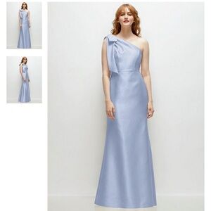 Elegant One-Shoulder Blue Dress Alfred Sung